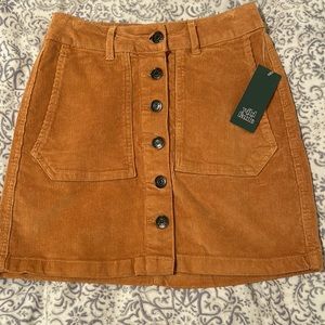 NWT Wild Fable carmel corduroy skirt. Button up the front.